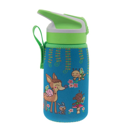 BOTELLA INFANTIL TRITAN T.SUMMIT VERDE C/ FUNDA BAMBINOS 0.45L - LAKEN